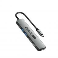 USB-хаб Essager QingHong 7 in1 HDMI USB3.2 USB-C SD TF Grey (EHB07-QH0G-Z)