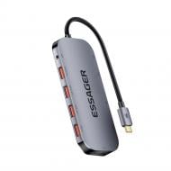 USB-хаб Essager Maple Harp 11 in 1 USB3.2 Gen USB 2.0 HDMI VGA Type-c RJ45 SD TF Audio (EHB11-FQ0G-Z)