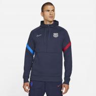 Джемпер Nike FCB MNK DF TRAVEL FLC HD 3/4Z CV9940-451 р. S синій