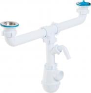 Сифон для кухонной мойки Ani Plast 1 1/2 "x40, двойной с отводом для стиральной машины, A3500EU