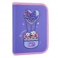 Пенал одинарный с двумя клапанами HP-04 Purr Meow YES фиолетовый