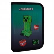 Пенал одинарный с двумя клапанами HP-04 Minecraft Icons YES зеленый