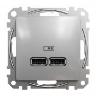 Розетка USB USB Schneider Electric Sedna Design тип A + A 2,1A IP20 алюминий SDD113401
