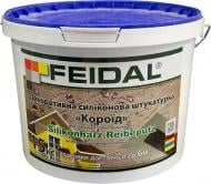 Декоративна штукатурка короїд Feidal Silikonharz Reibeputz 15 кг білий