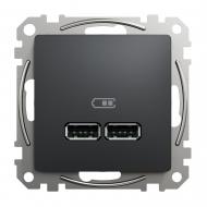 Розетка USB подвійна Schneider Electric Sedna Design тип A + A 2,1A чорний SDD114401