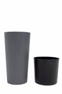 Горщик для квітів пластик Тея 51 см круглий антрацит 11 л ММ-Пласт (T51an)