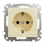 Розетка силовая с заземлением Schneider Electric Sedna Elements IP20 дерево светлое SDD180022