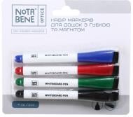 Набір маркерів Nota Bene для дошок з губкою та магнітом 4 шт різнокольоровий