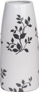 Ваза керамічна Eterna 2105 біла з сірим листям 39 см 2105 біла з сірим листям