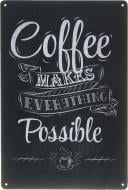 Табличка жестяная печатная Coffee 30x20 см черный матовый Табличка жестяная печатная Coffee 30x20 см черный матовый