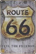 Табличка жестяная печатная Route 66 30x20 см разноцветный Табличка жестяная печатная Route 66 30x20 см разноцветный