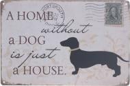 Табличка жестяная печатная A home dog 20x30 см разноцветный Табличка жестяная печатная A home dog 20x30 см разноцветный