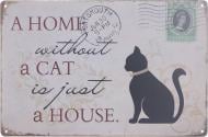 Табличка жерстяна друкована A home cat 20x30 см різнокольоровий