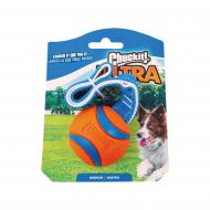 Мяч CHUCKIT на резинке для собак (размер М) оранжевый/черный