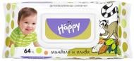 Вологі серветки HAPPY BELLA BABY Мигдаль і олива 64 шт.