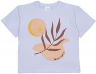 Футболка для девочек Luna Kids оверсайз р.128 белый 0064