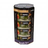 Набір корму для котів Savory 3+1 Kitten індичка 4 шт. x 100 г