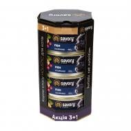 Набір корму для котів Savory 3+1 Adult риба 4 шт. x 100 г