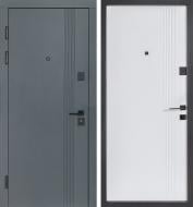 Двері вхідні Булат В-434 (квадро) мод.172 антрацит / біла шагрень 2050x940 мм праві