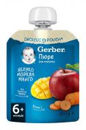 Пюре фруктово-овощное Gerber яблоко, манго и морковь 6+ 90 г