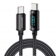 Кабель Essager Enjoy LED Digital Display USB Charging Cable Type C to Type C 100W 2 м чорний (EXCTT1-XYA01-P)