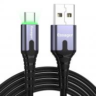 Кабель Essager LED Light USB Charging & Data Cable Type-C 3A 1 м черный (EXCT-XG0G)