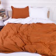 Комплект постельного белья Satin Stripe 30-0005+30-0001 Batul 2х160х220 см коричневый/белый MirSon