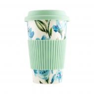 Чашка с крышкой Flower story Blue 440 мл 21-279-063 Keramia
