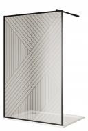 Стенка душевая ScandiSPA GERD BLACK 1200x2000, стекло прозрачное 6мм, проф. черный алюм