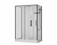 Гидромассажный бокс ScandiSPA SCADI BLACK 900x1400x2000, стекло прозр. 6мм, проф. черный Гидромассажный бокс ScandiSPA SCADI BLACK 900x1400x2000, стекло прозр. 6мм, проф. черный