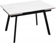 Стол Центр Меблів Savoy 1200(1800)x800x760мм белый мрамор/черный