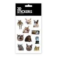 Набор стикеров 3D Tattooshka "Сats mood mems" Набор 12 стикеров