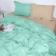 Комплект постельного белья Satin Stripe 30-0014+30-0004 Aivengo 200х220 см мятный/бежевый MirSon