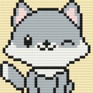 Алмазная мозаика Котик 10х10 см ODM 0170