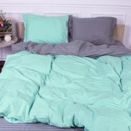 Комплект постельного белья Satin Stripe 30-0014+30-0010 Airy 200х220 см ментоловый/серый MirSon