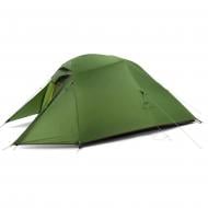 Намет туристичний Naturehike надлегкий тримісний з футпринтом Cloud Up 3 Updated NH18T030-T, 20D, темно-зелений