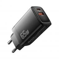 Зарядное устройство Essager Сетевое зарядное устройств Essager Ruiy 65W GaN Charger-Dual Ports Travel Charger C+A Black (ECTAC-RYB01-Z)