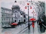 Набір для творчості зі стразами на підрамнику Woman in red 30x40 см худож. Дарчук О. 30x40 см GoToArt