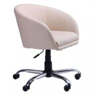 Кресло AMF Art Metal Furniture Дамкар Хром Неаполь N-17 на роликах бежевый Кресло AMF Art Metal Furniture Дамкар Хром Неаполь N-17 на роликах бежевый