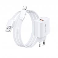 Зарядное устройство Remax Kiddy Series 3A 18W с кабелем Type-C White (RP-U119)