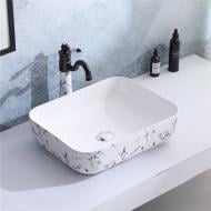 Умывальник-чаша Sant Valentines Marble mist белый 50x40 см
