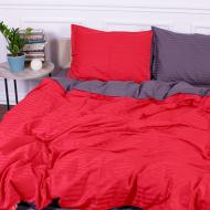 Комплект постельного белья Satin Stripe 30-0018+30-0012 Jeren 220х240 см красный/черный MirSon