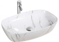 Умивальник-чаша Sant Valentines Marble Ivory білий мармур 60х40 см