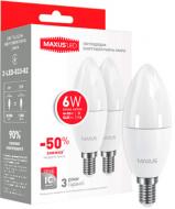 Лампа світлодіодна Maxus 2 шт./уп. 2-LED-533-02 6 Вт C37 матова E14 220 В 3000 К