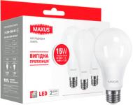 Лампа світлодіодна Maxus 3 шт./уп. 3-LED-568-01 15 Вт A70 матова E27 220 В 4100 К
