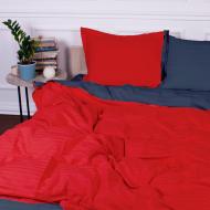 Комплект постільної білизни Satin Stripe 30-0018+30-0020 Nariman 220х240 см червоний/сірий MirSon