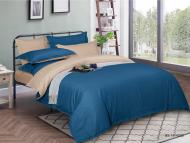 Комплект постільної білизни Satin Stripe 30-0019+30-0004 Leynadin 175х210 см синій/бежевий MirSon
