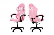 Кресло игровое Мікс Меблі Слим розовый/белый