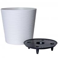 Вазон пластик Ф'южн круглий біла роза 22 л Алеана (127074)