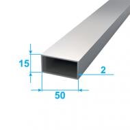 Труба прямоугольная алюминиевая АЛЮПРО 15x50x15 мм 6000 мм ПАС-5136
